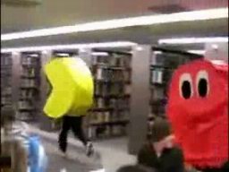 Live Pacman Running Around Library