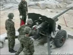 Soldier Hit By Cannon
